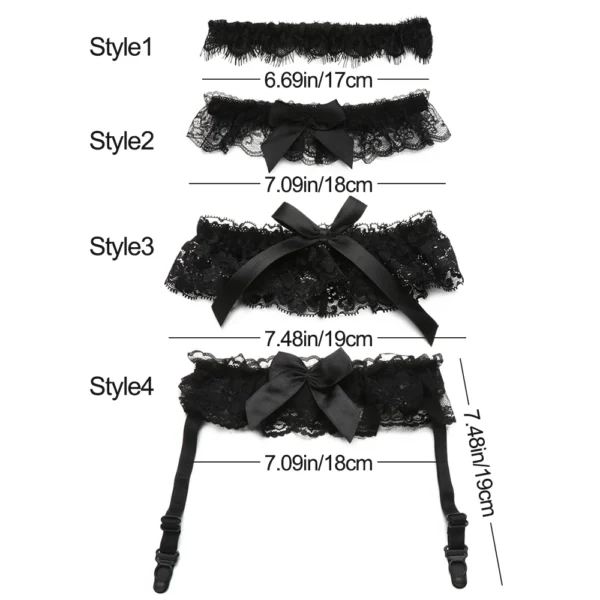 Women Bow Leg Ring Sexy Lingerie Lace Garter Belt Bowknot Leg Loop Wedding Garters Bridal Cosplay Fashion Stocking Thigh Ring - Image 6